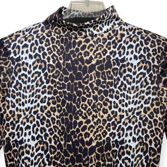 Boohoo Women’s 2 Leopard High Neck Bodysuit - Picture 3 of 6